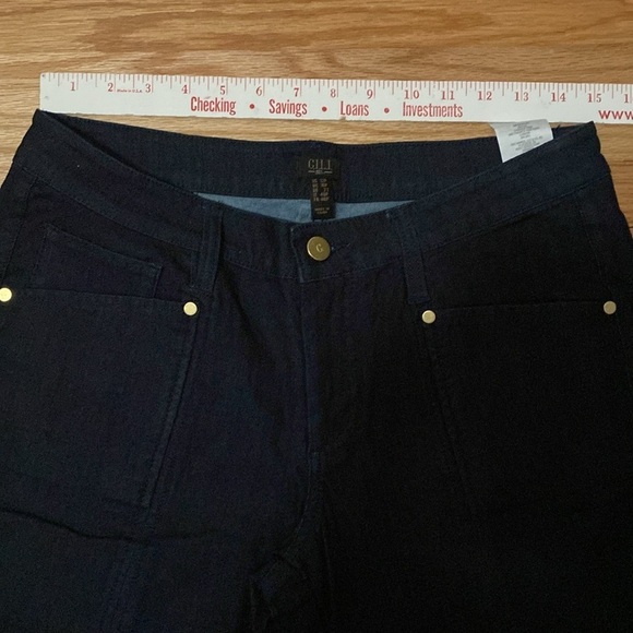 G.I.L.I. Wide Split Leg Denim Pants Jeans Womens 12P stretch Comfort Western - Picture 13 of 15